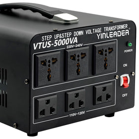 Yinleader front panel showing outlets and safe multi‑voltage access