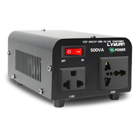 Yinleader front view showing compact transformer and dual sockets for travel convenience