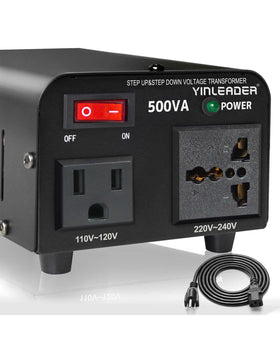 Yinleader front view showing sockets and power indicator for easy device connection