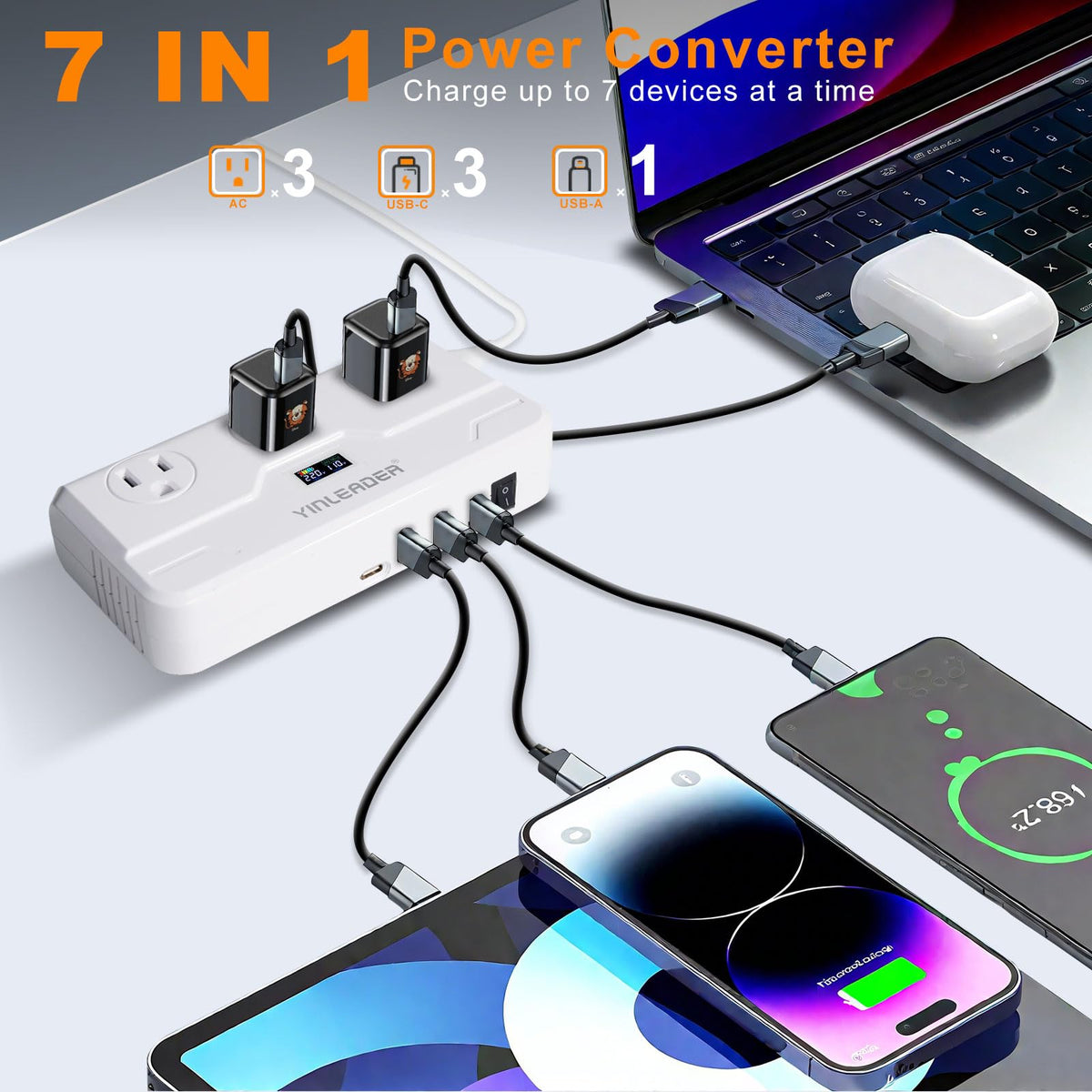 Yinleader packaging contents including adapters and manual