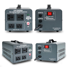 Yinleader voltage converter in-use setup with a connected device.