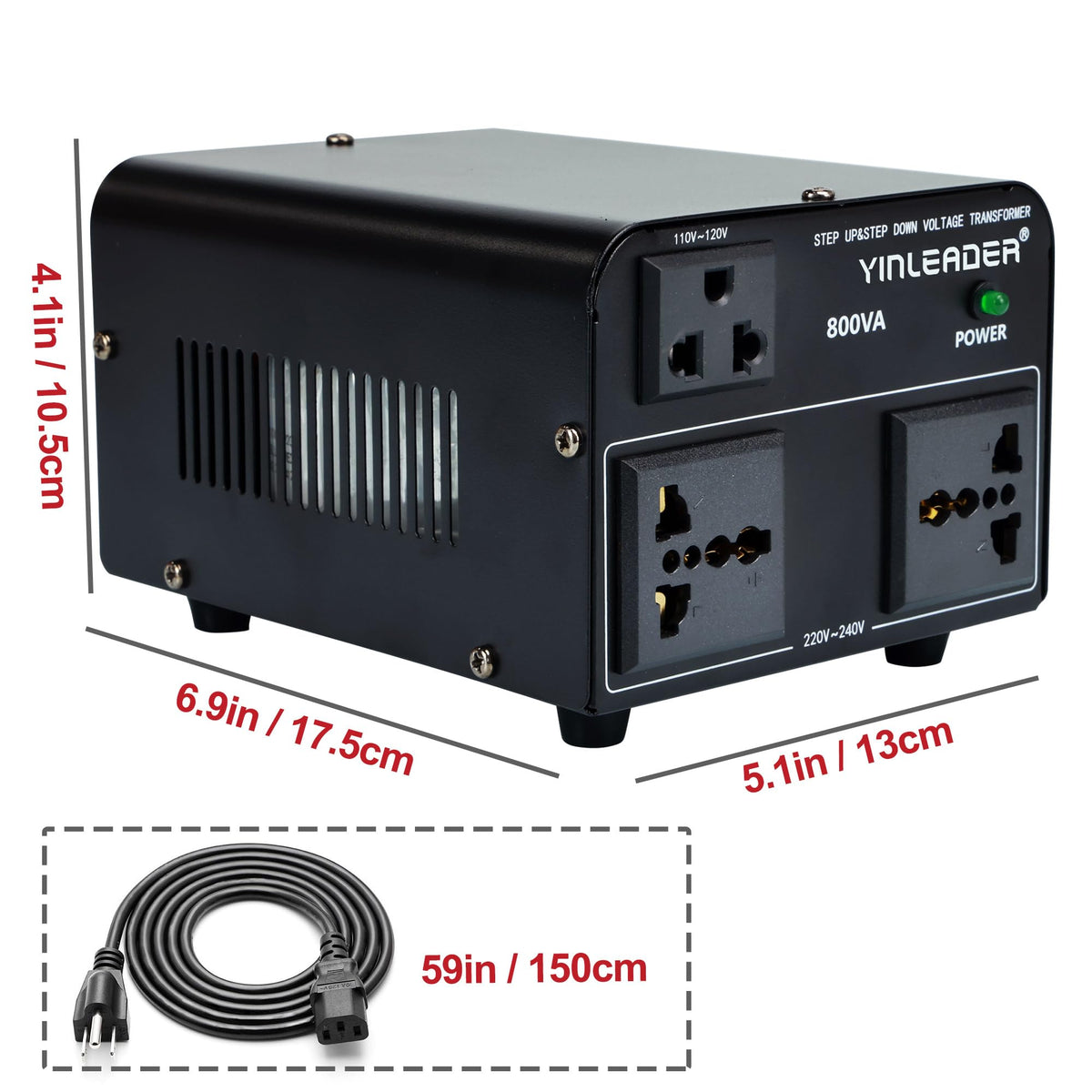 Yinleader VTUS-800 powering laptop and TV simultaneously, stable power for devices