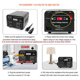 Yinleader VTUS-800 socket array and voltage label, clear multi-voltage compatibility