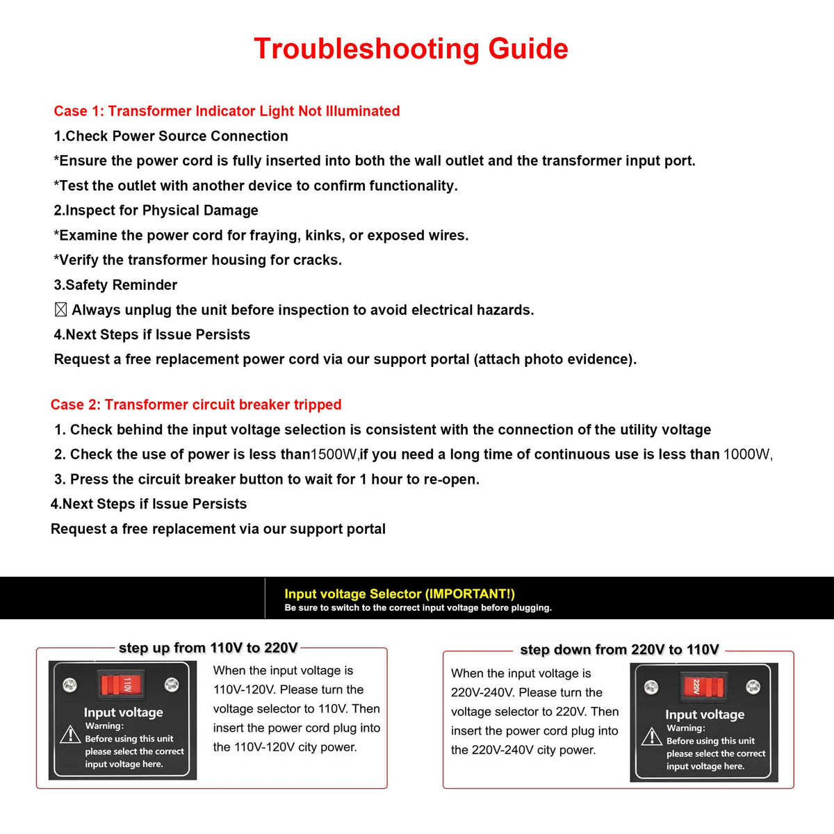 Yinleader circuit breaker and warning label ensuring overload protection