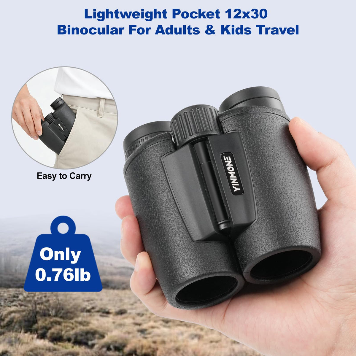 YINMONE closeup of eyepieces with soft rubber cups for comfortable viewing