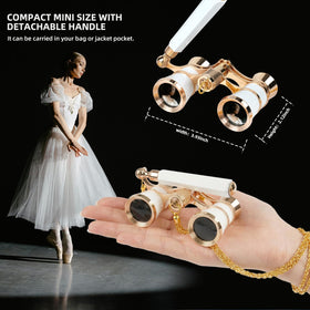 YINMONE folded compact opera glasses demonstrating pocketable size and travel convenience