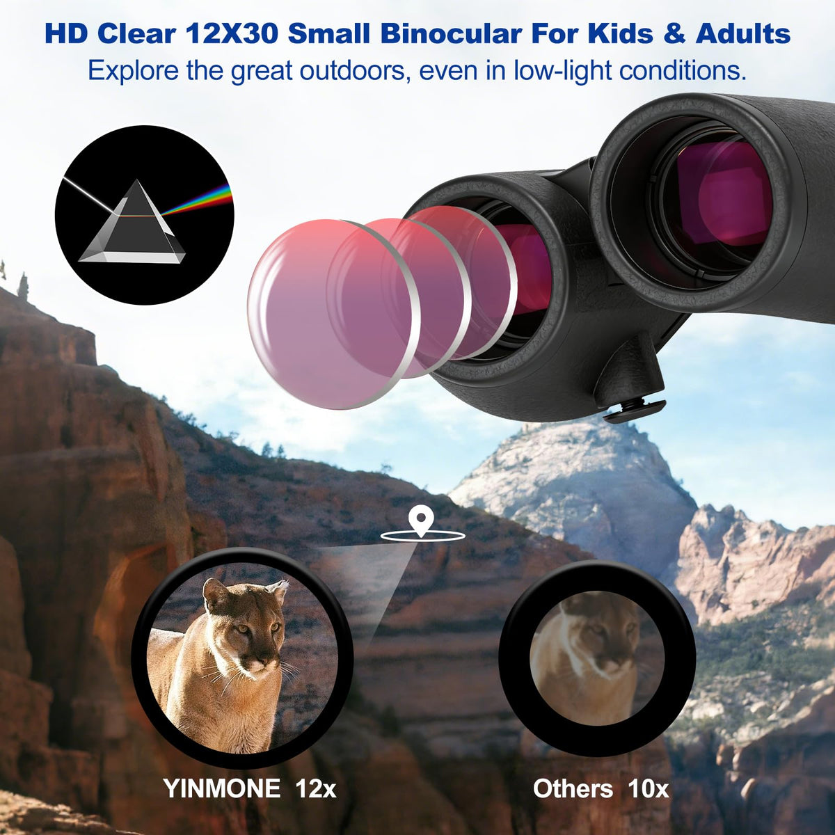 YINMONE on tripod with smartphone adapter for capturing distant subjects