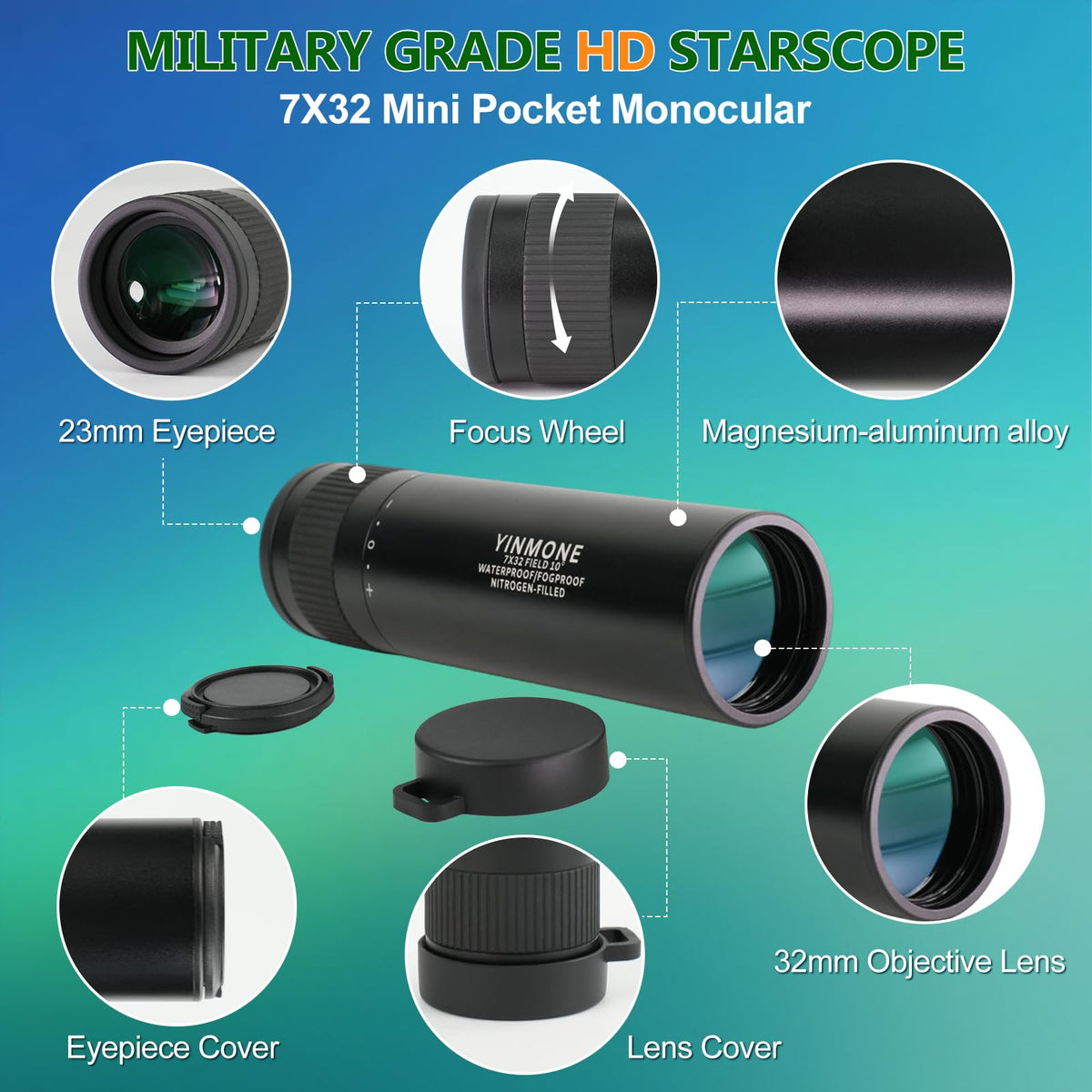 YINMONE textured metal body detail offering durability and reliable grip