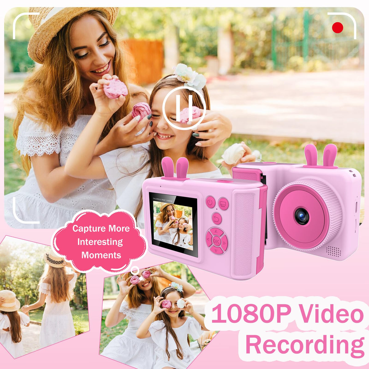 YINOCHE KC5 2.4-inch IPS screen reviewing a colorful photo