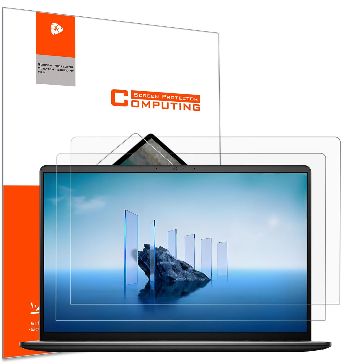 YINOVEEN anti glare screen protector reduces reflections on Dell 16-inch laptops for clearer viewing
