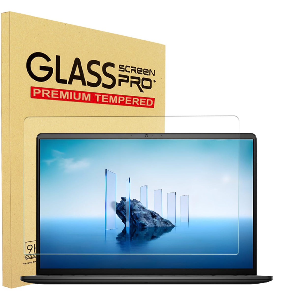 YINOVEEN Dell 16-inch screen protector applied for scratch protection and clear viewing.