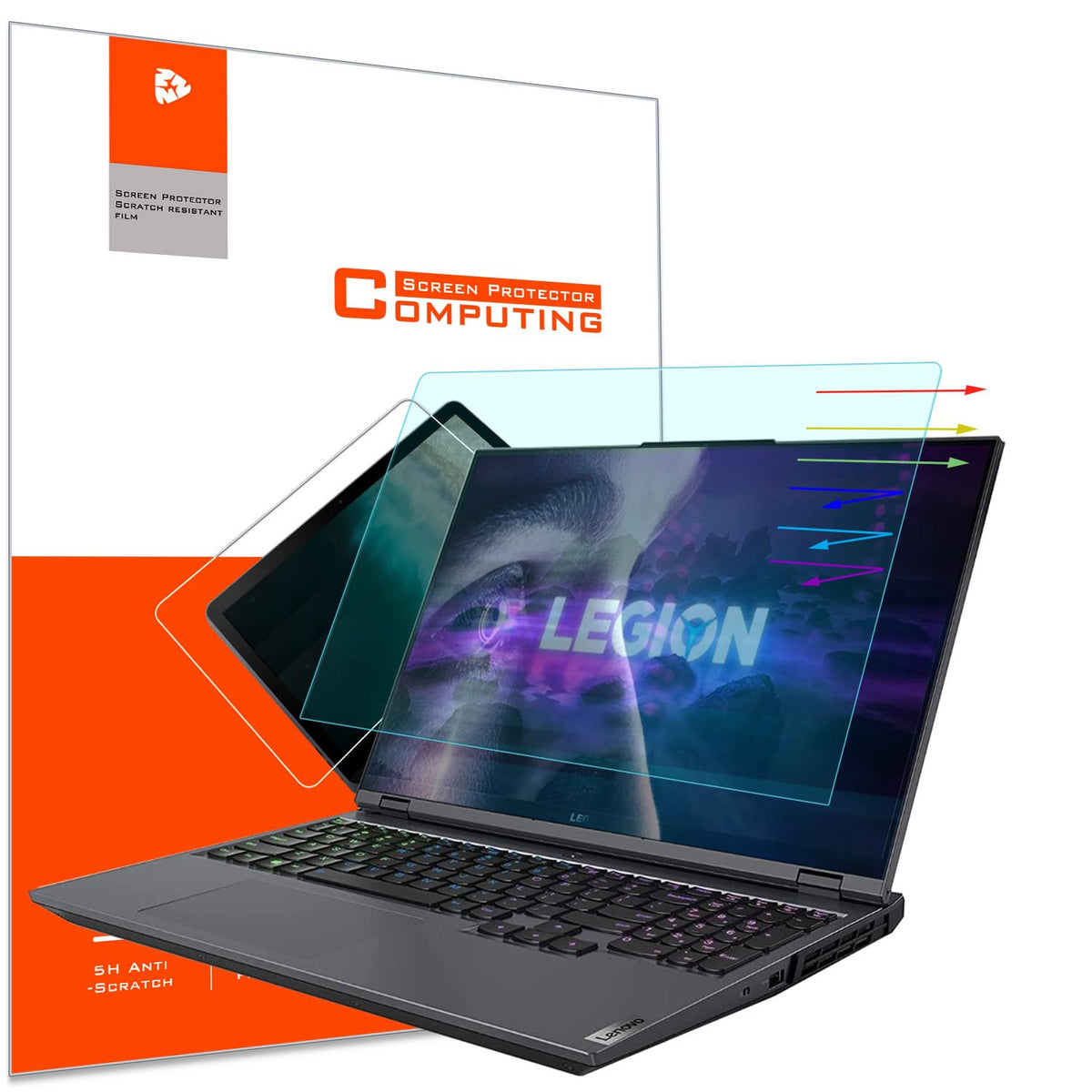 YINOVEEN Lenovo Legion 16 screen protector pack front view for eye comfort