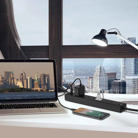 Yintar 10 ft extension cord with ties for neat organization.