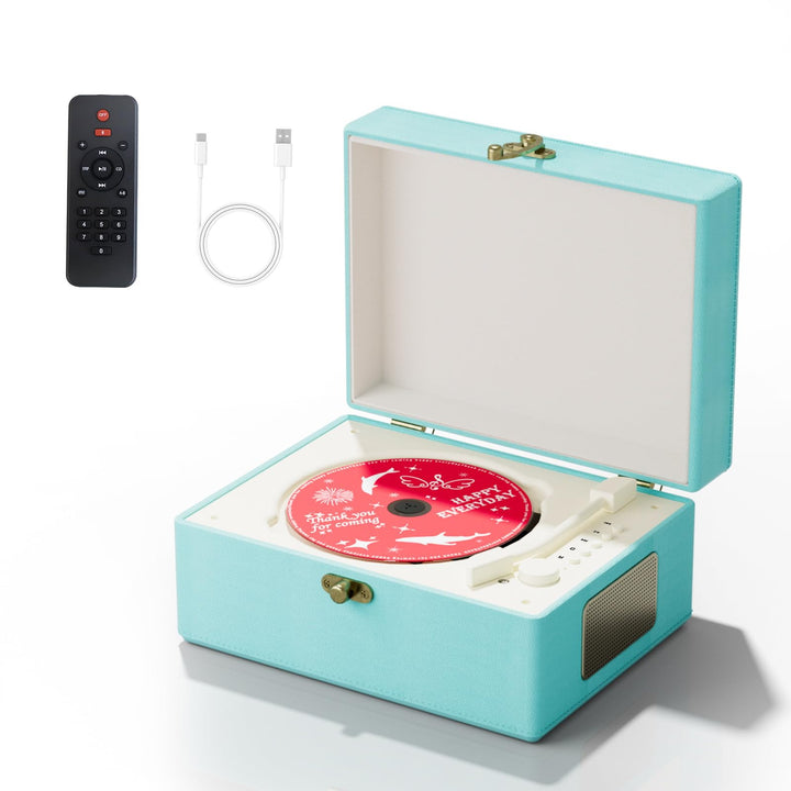 Yintiny front view showing blue time music box and visual appeal