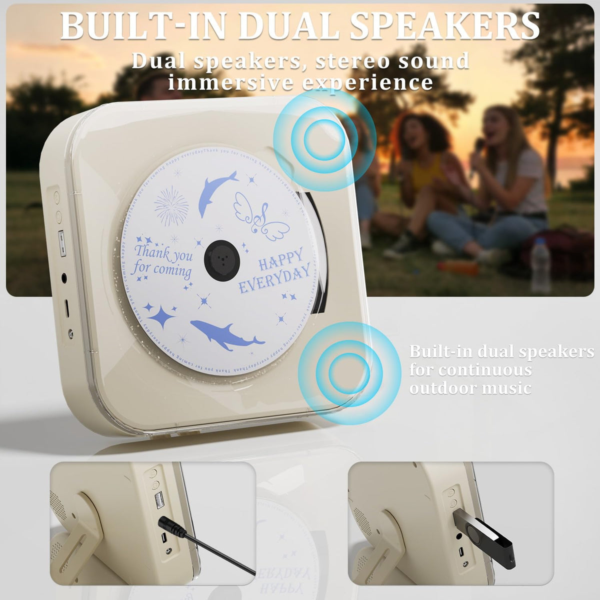 Yintiny CD loading action demonstrating easy disc insertion