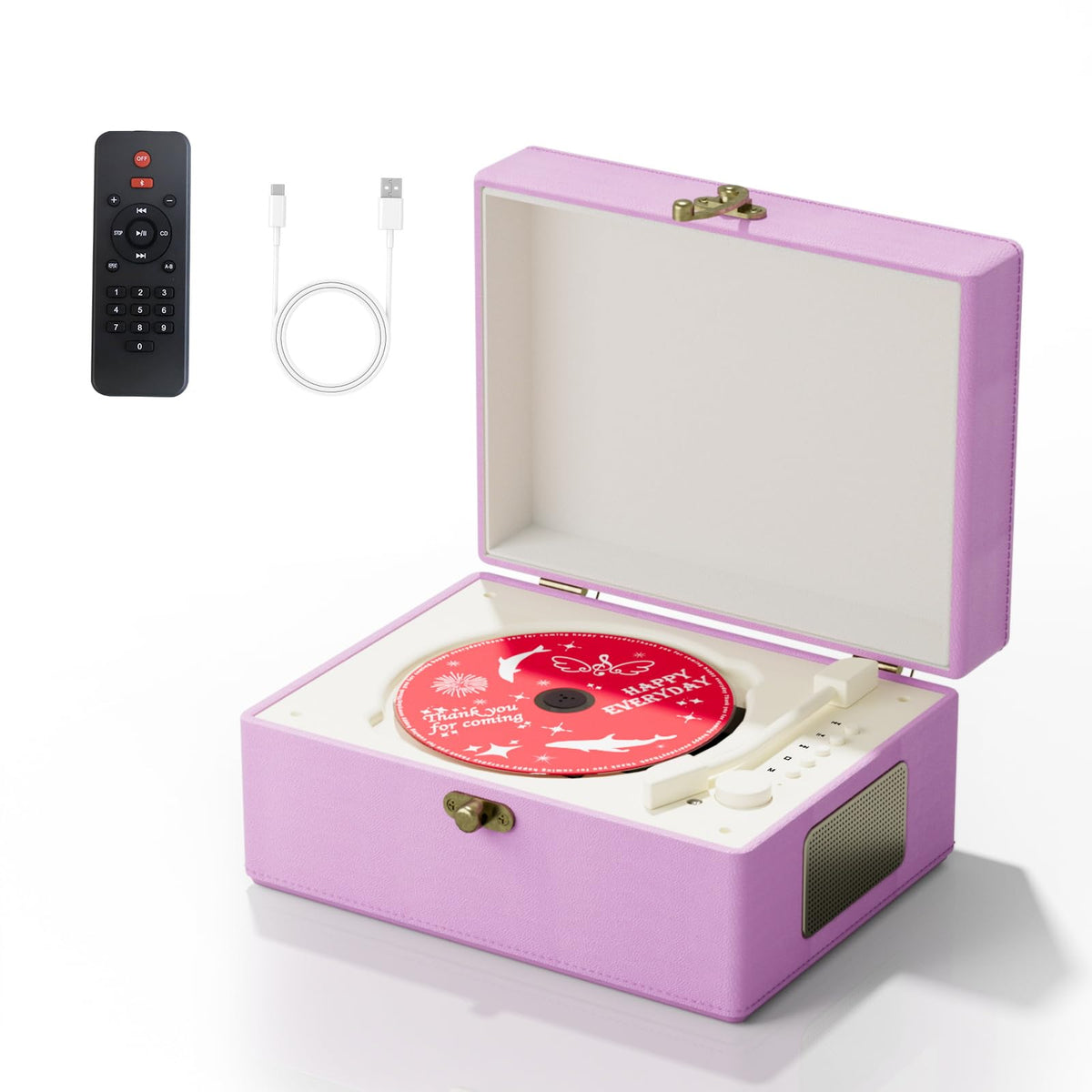 Yintiny front view in purple showing compact design and clear benefits