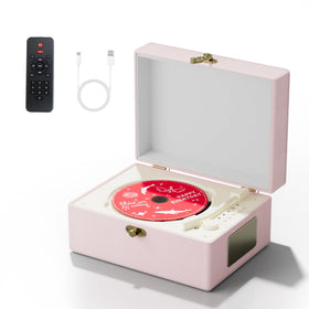 Yintiny pink unit front packaging showing speaker and controls, stylish and portable