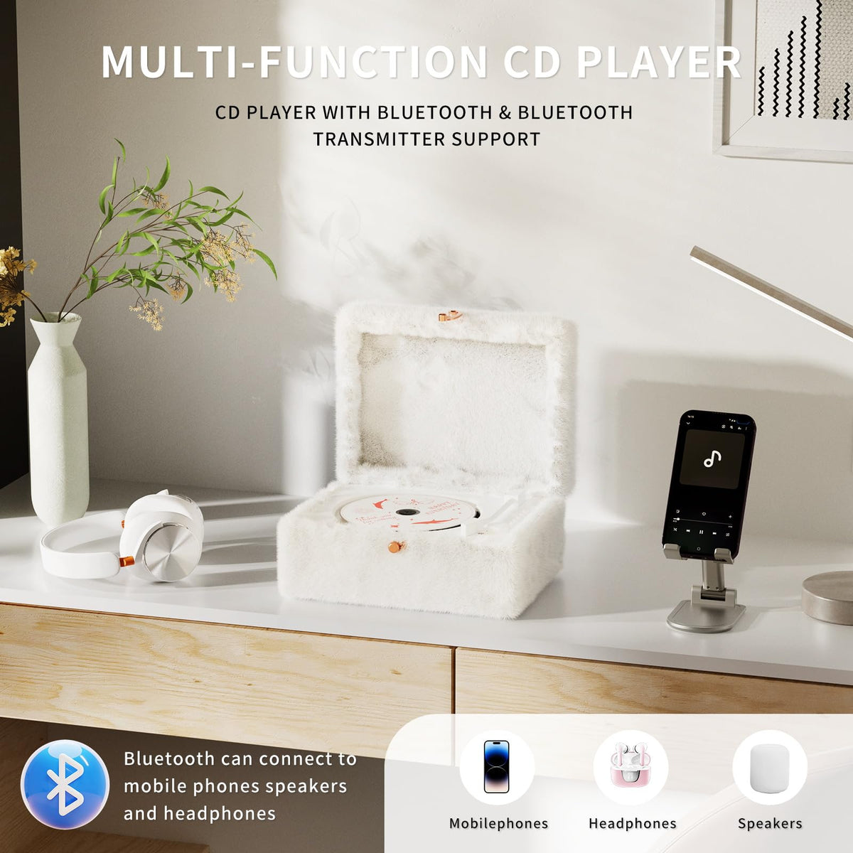 Yintiny wireless remote beside player for convenient hands-off control