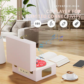 Yintiny top-loading CD bay open with disc, easy loading and reliable playback