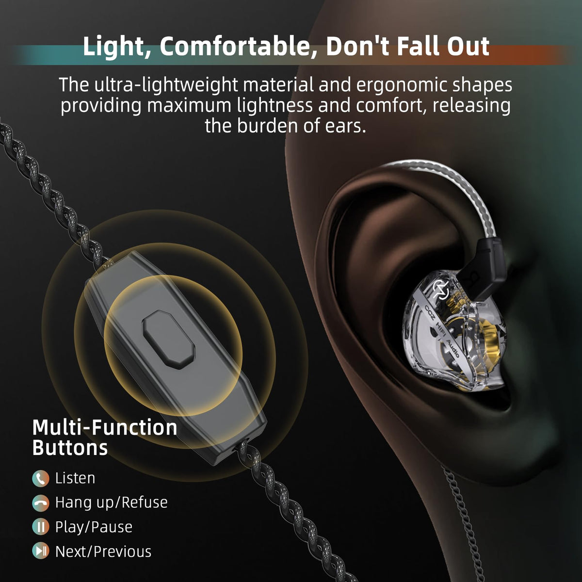 YINYOO CCZ DC01 Pro inline mic close-up for convenient calls during gaming