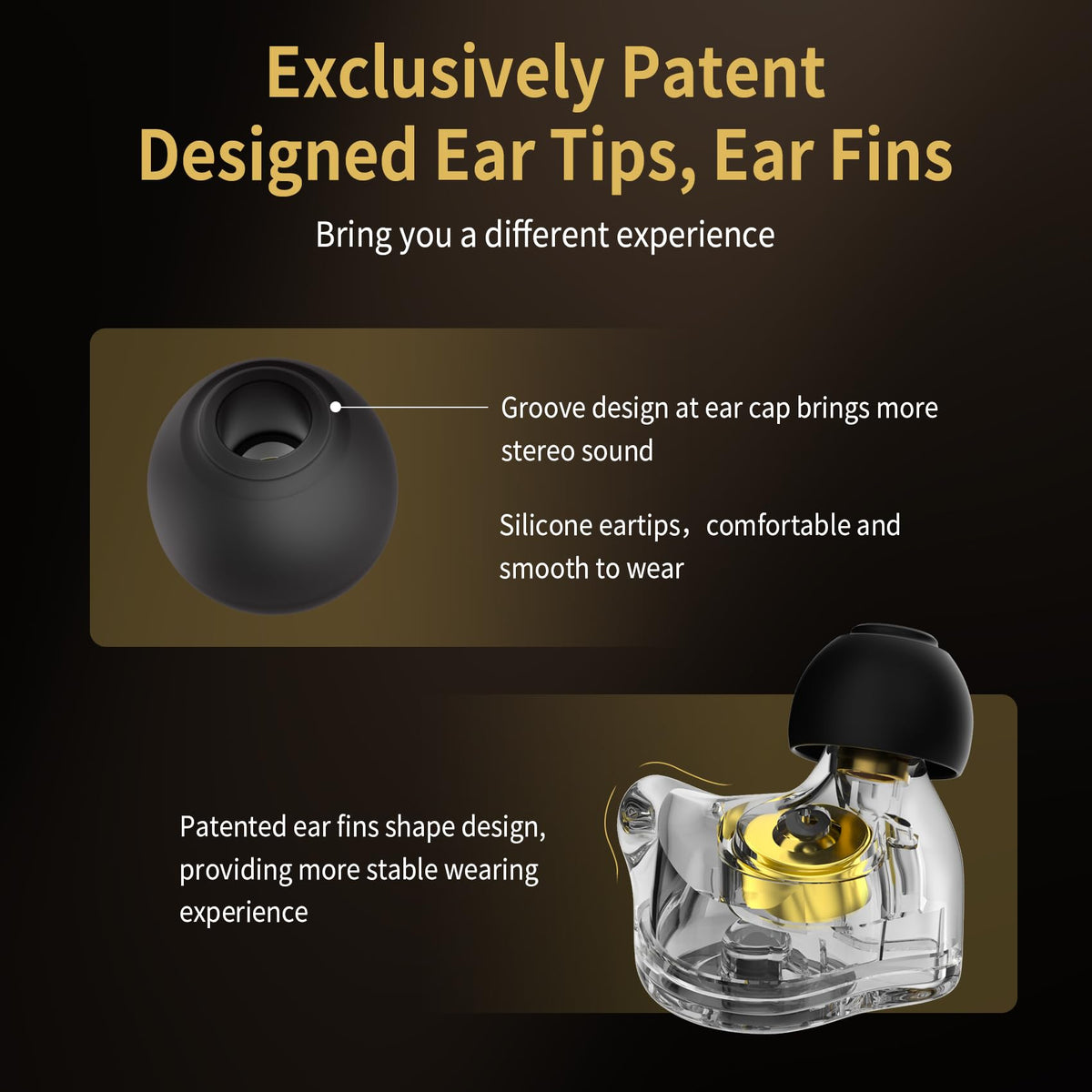 YINYOO CCZ MC02 ear fins improve stability and comfort during long sessions