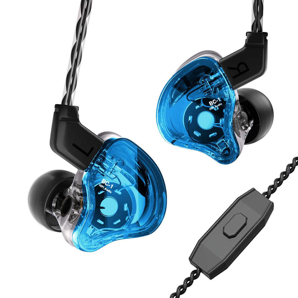 YINYOO CCZ Melody blue wired earbuds with mic for gaming and calls