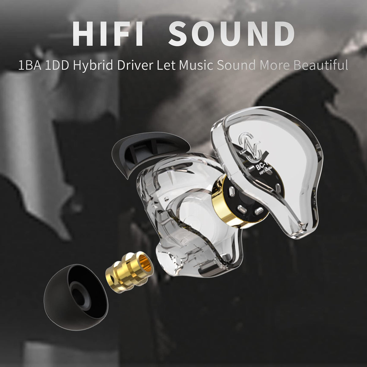 1DD 1BA drivers in YINYOO CCZ Melody delivering detailed sound and bass