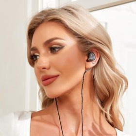 YINYOO CCZ Melody worn in ear on model showing stable fit for performers