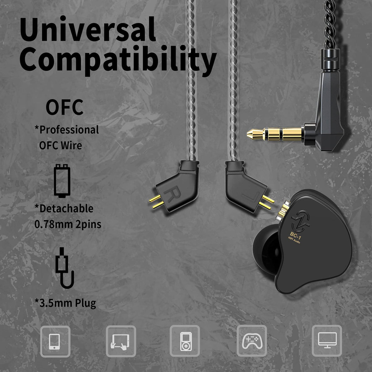 Wrap-around ear design secures YINYOO CCZ Melody during activity
