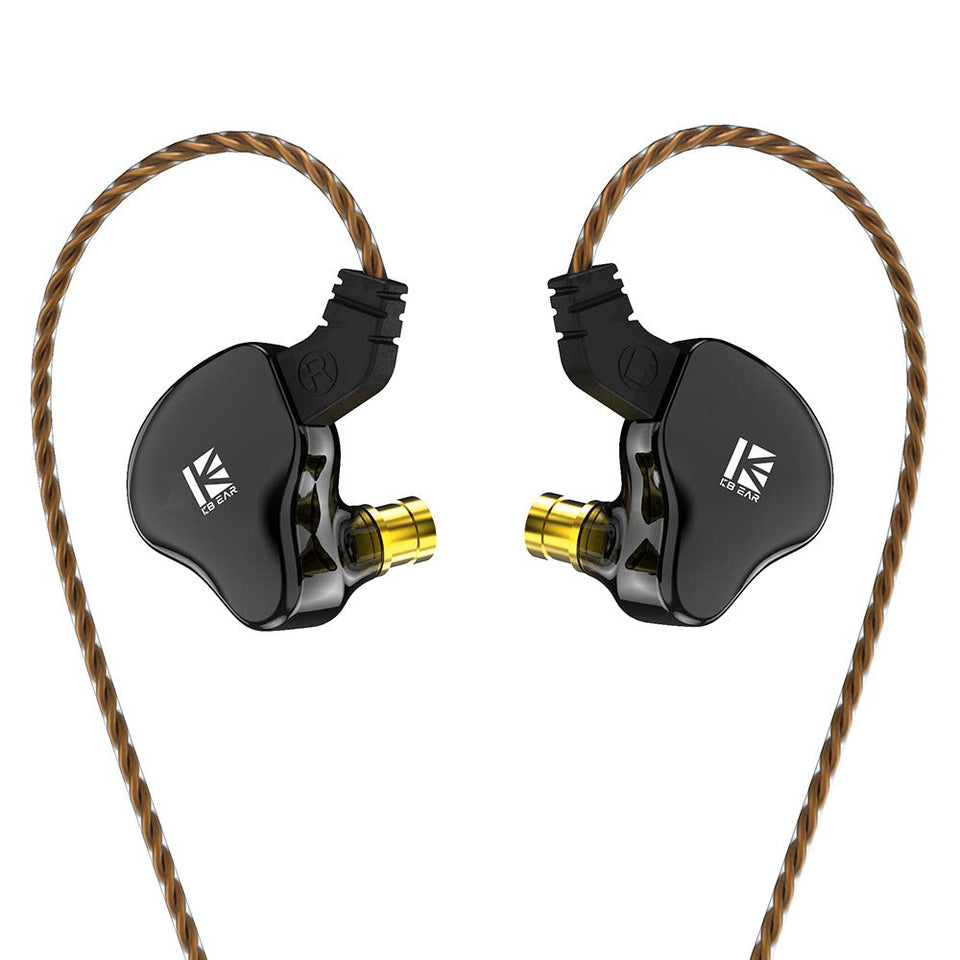 YINYOO KBEAR KS2 front view showing compact hybrid IEMs and stylish finish