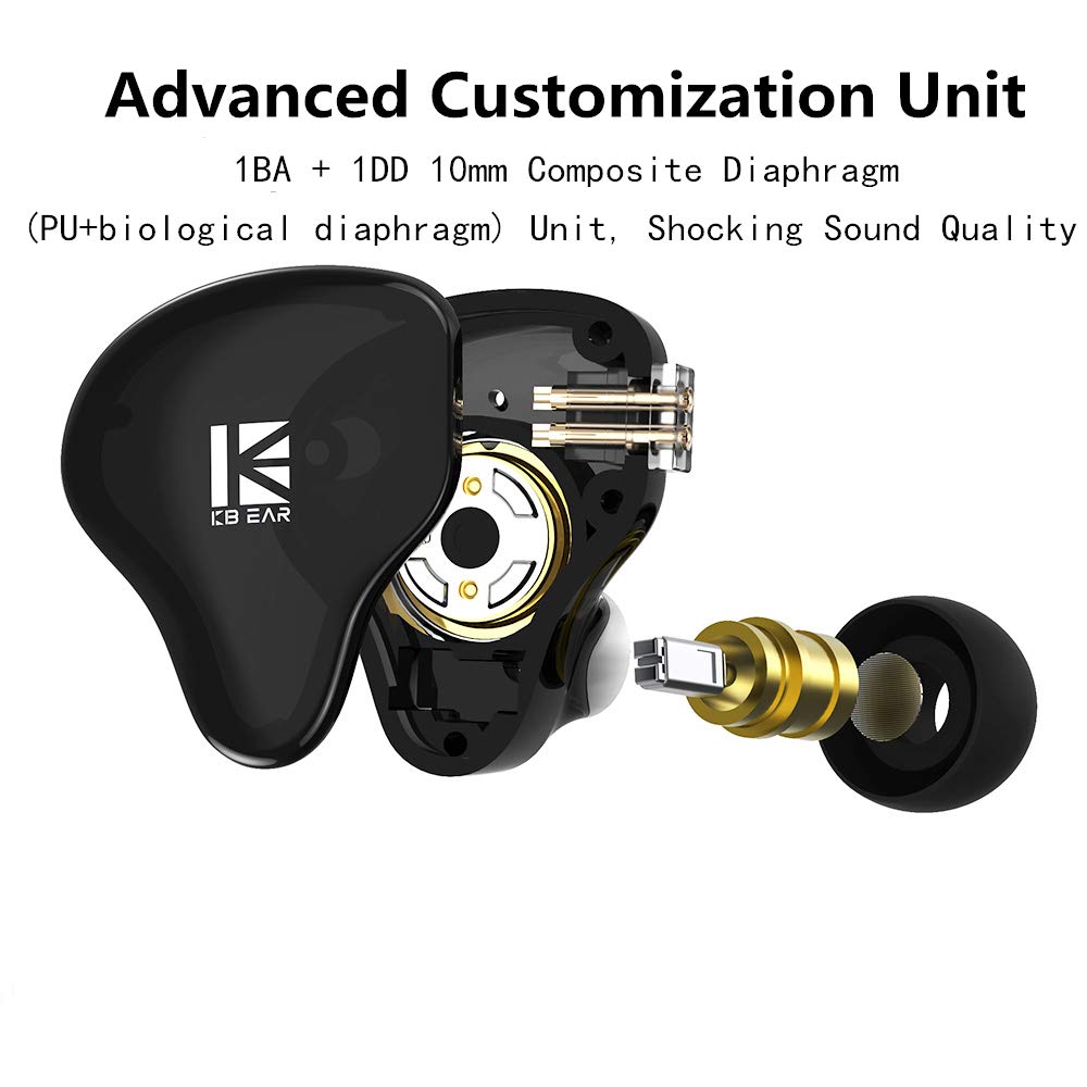 YINYOO KBEAR KS2 translucent shell detail revealing internal acoustic layout benefit clarity