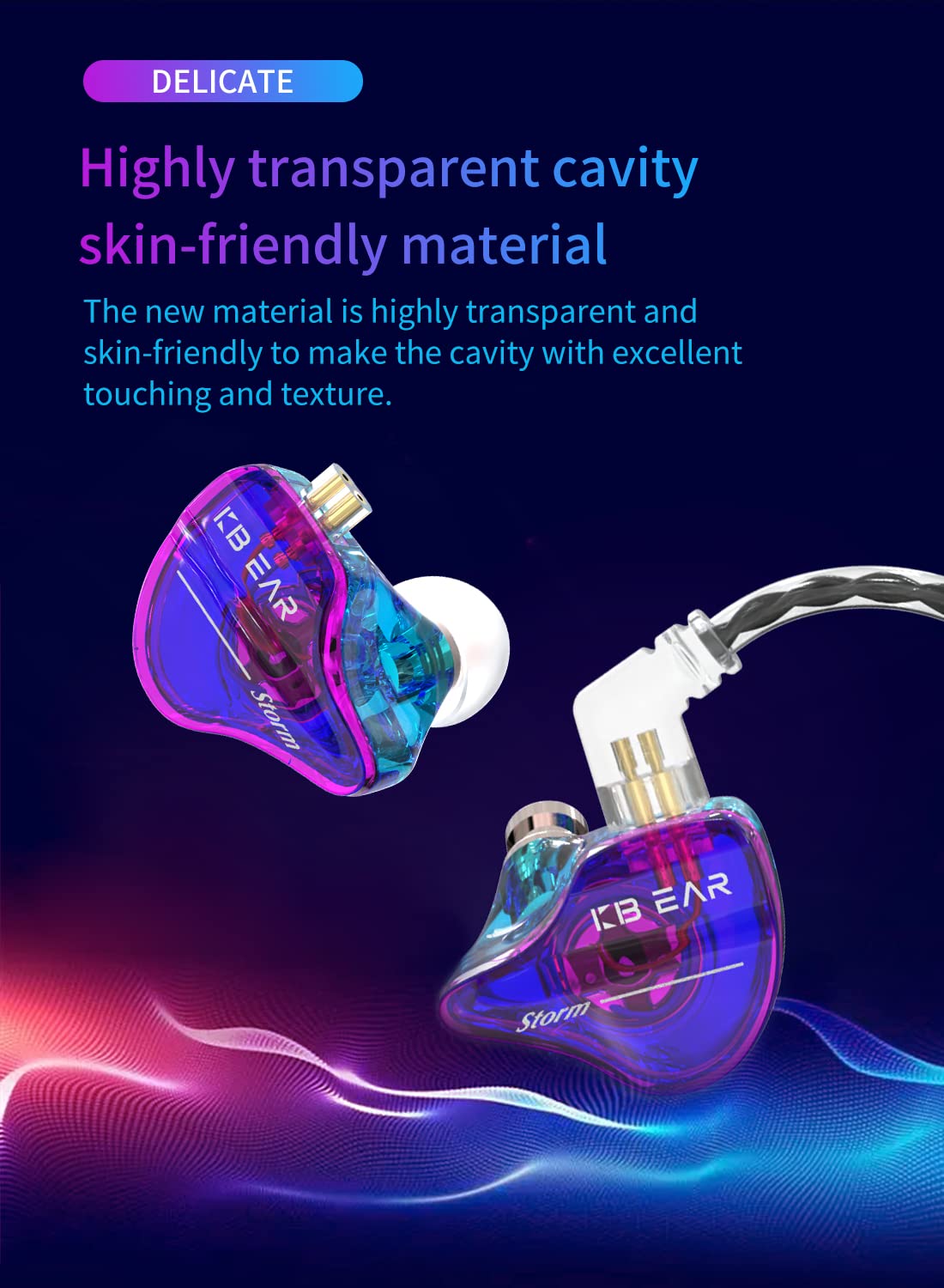 YINYOO KBEAR Storm earphones with detachable OFC cable for easy upgrades.