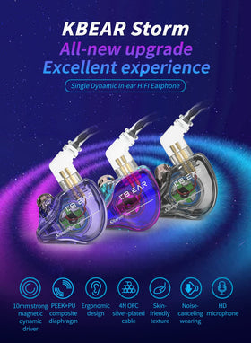 YINYOO KBEAR Storm in-ear fit for secure comfort during activity