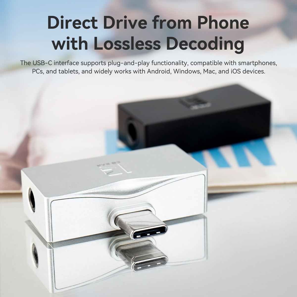 YINYOO KBEAR TC06 top USB-C plug design to prevent wear