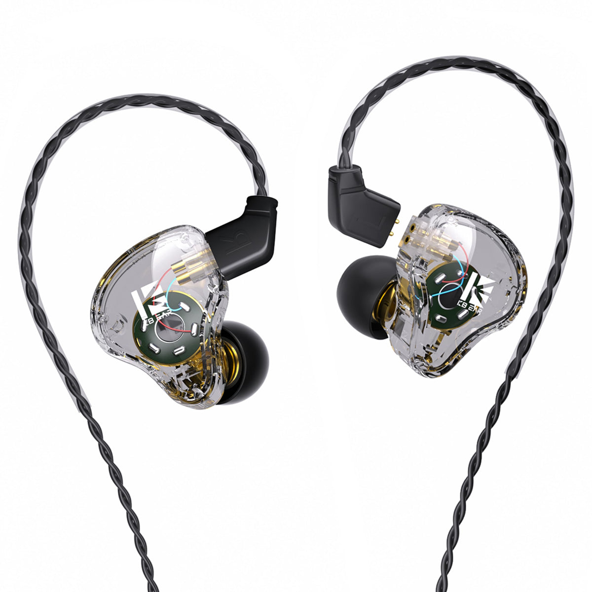 YINYOO KS1 clear front view highlighting compact, comfortable in-ear design.