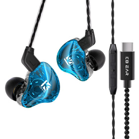 YINYOO KS1 clear front view shows a sleek translucent design for immersive listening.
