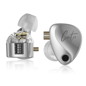 YINYOO KZ Castor front view of earbuds showing premium build and comfortable fit