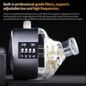 Ergonomic silicone tips in three sizes for a comfortable seal.