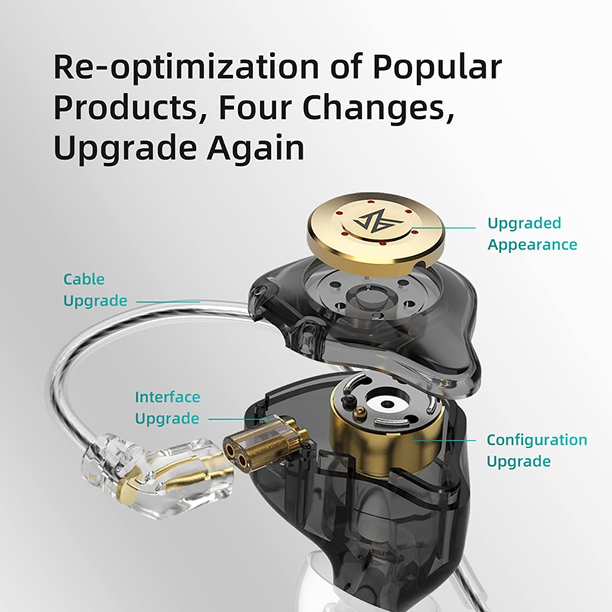 Ergonomic ear hook on KZ EDX Pro ensures secure, comfortable wear.