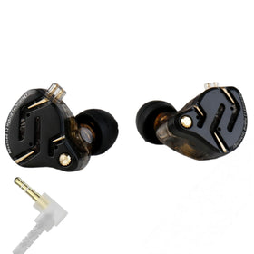 YINYOO KZ ZS12 PRO 2 front view showing sleek black faceplate and ergonomic shell for comfortable wear