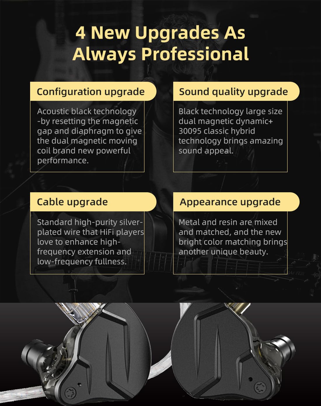 Detachable cable of YINYOO ZSN PRO X highlights upgradeability and easy replacement.