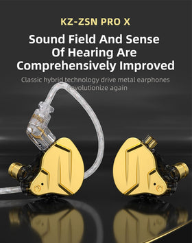 YINYOO KZ ZSN PRO X driver unit shows hybrid 1BA 1DD for balanced sound.