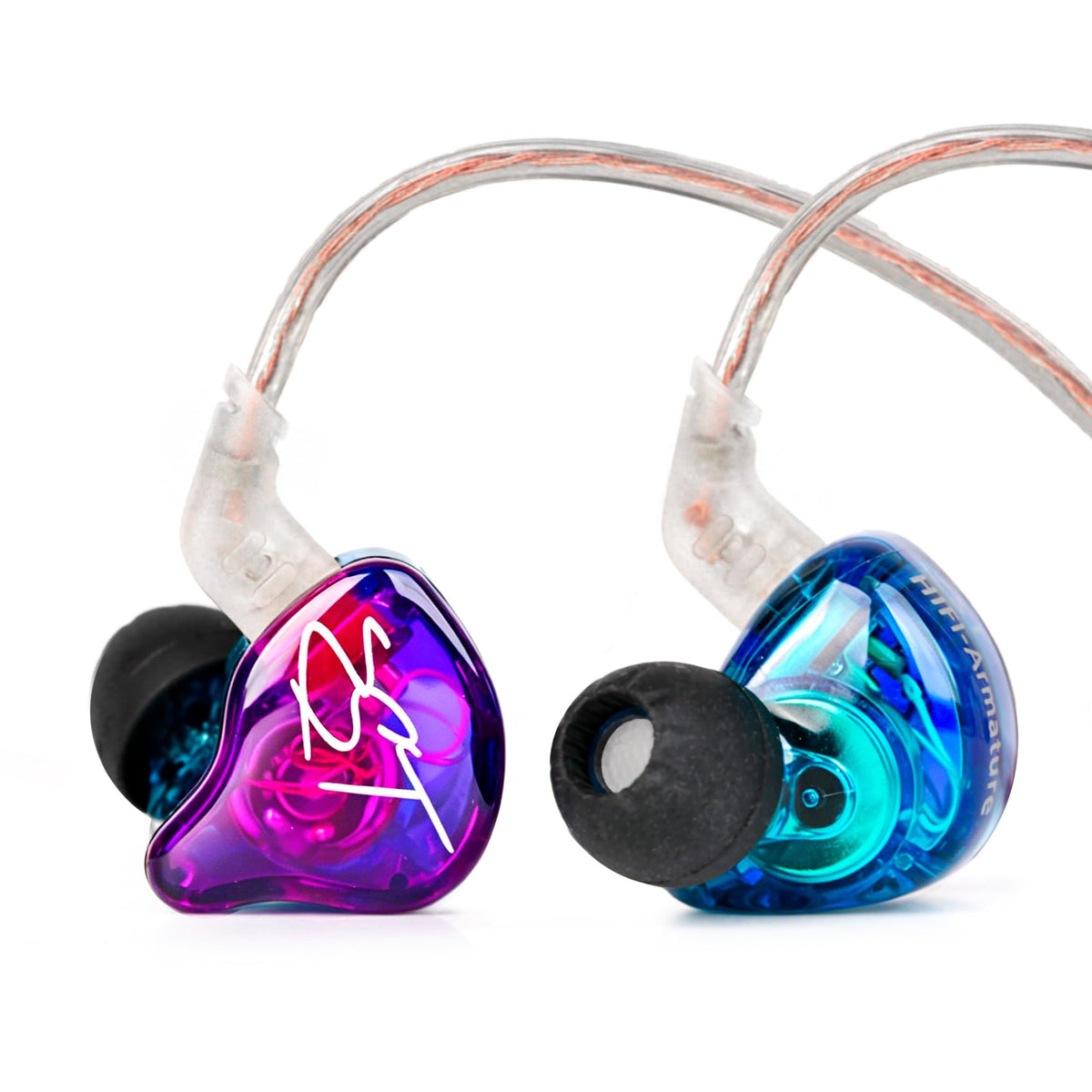 YINYOO KZ-ZST colorful earphones front view with dynamic drivers for vibrant sound