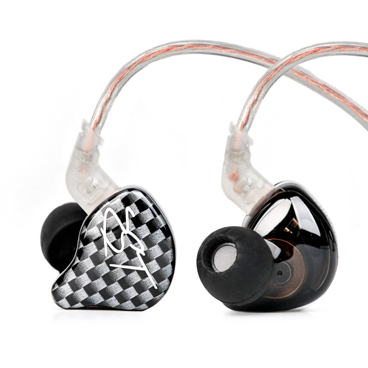 YINYOO KZ-ZST hybrid armature with dynamic drivers in black for secure immersive fit.