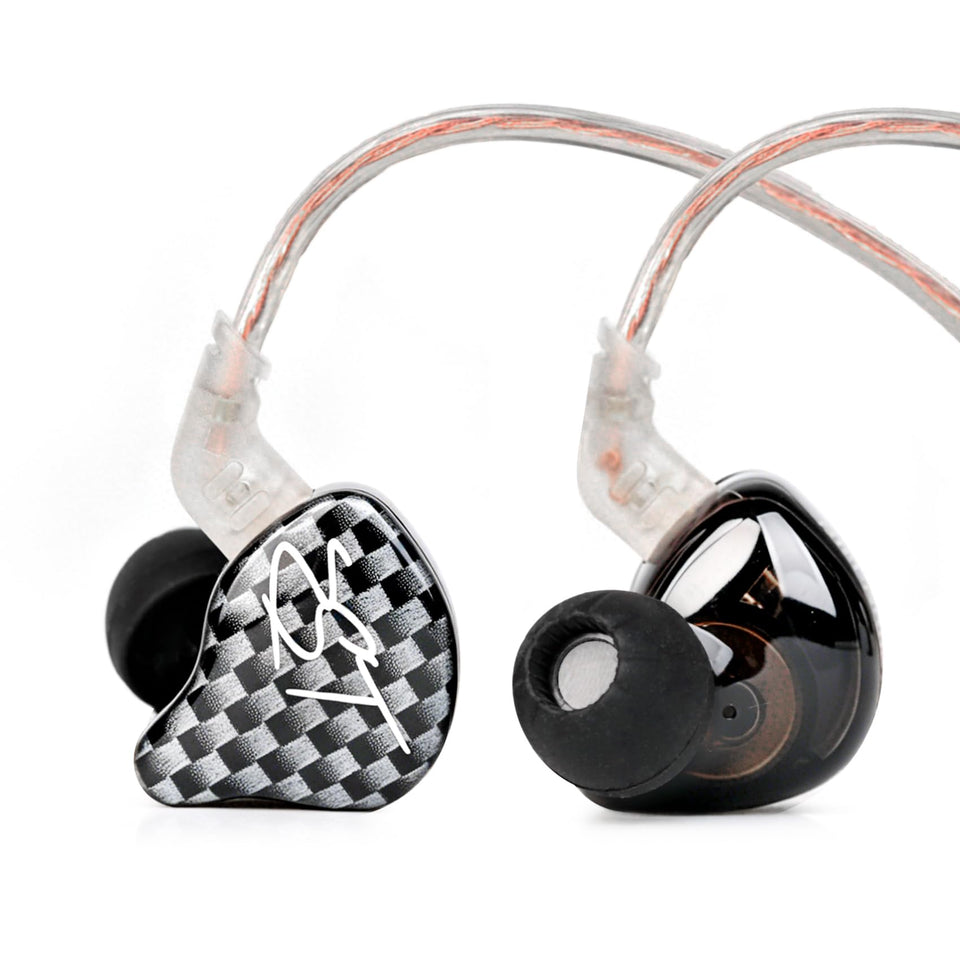 YINYOO KZ-ZST hybrid armature with dynamic drivers in black for secure immersive fit.