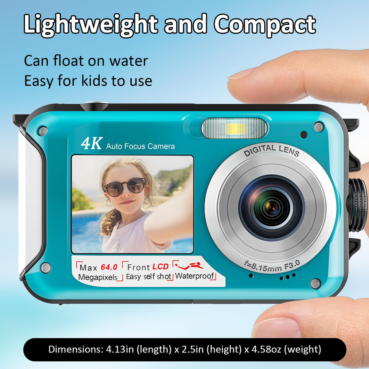 YISENCE 1250mAh battery life lasting up to 70 minutes underwater