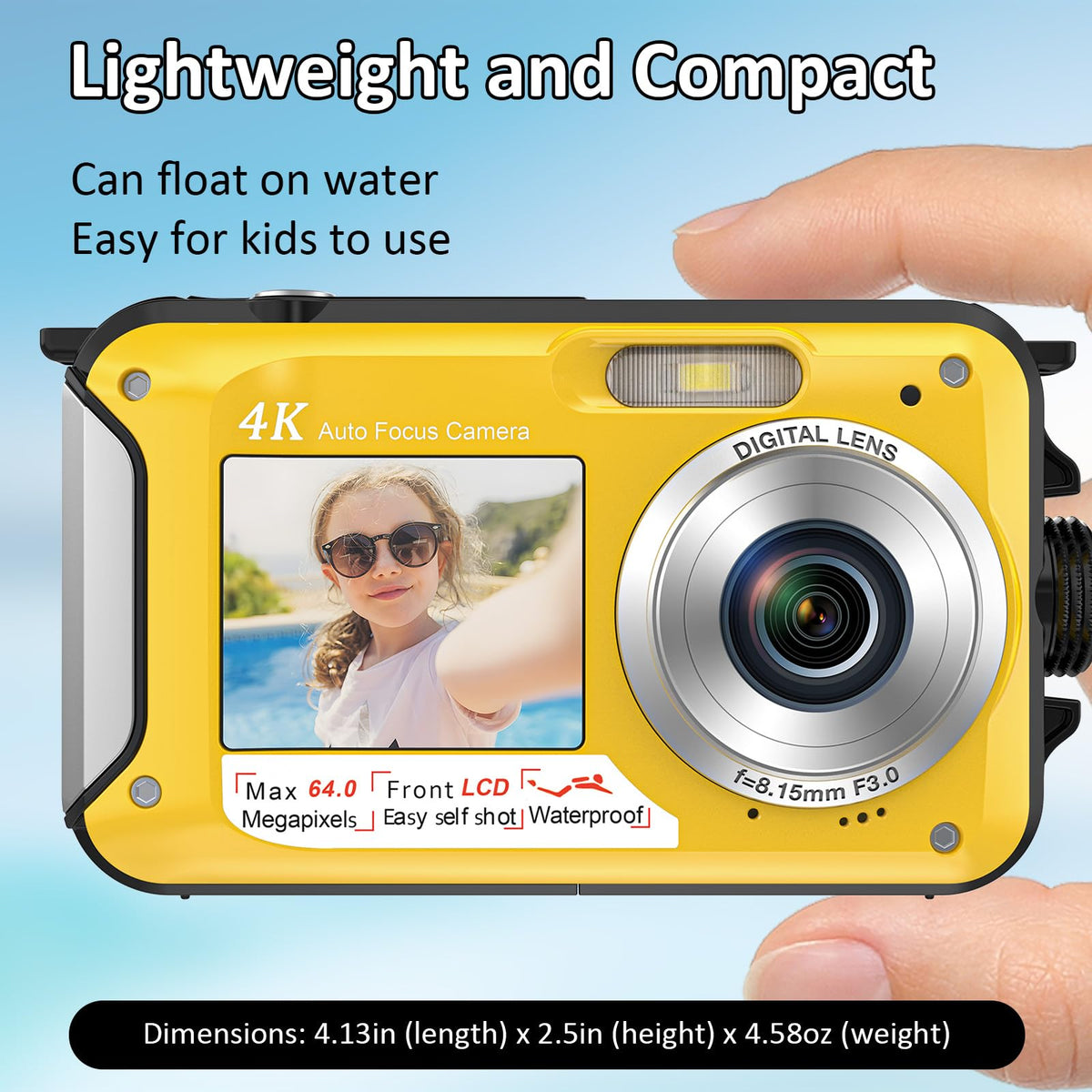 YISENCE 1250mAh battery for longer snorkeling sessions.