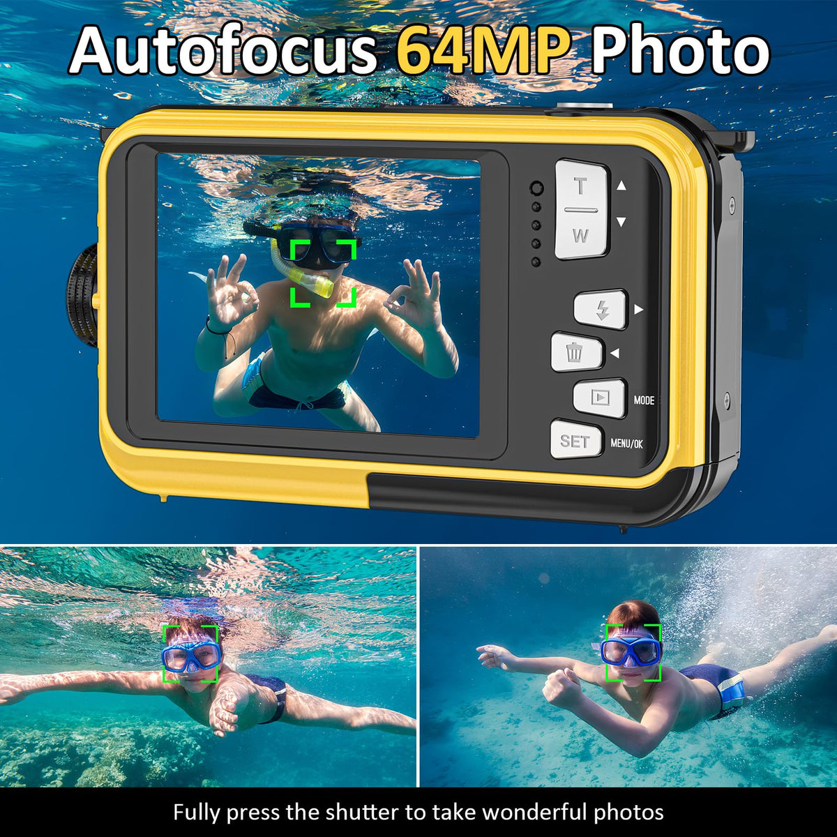 YISENCE 16ft waterproof camera capturing vibrant underwater scenes.