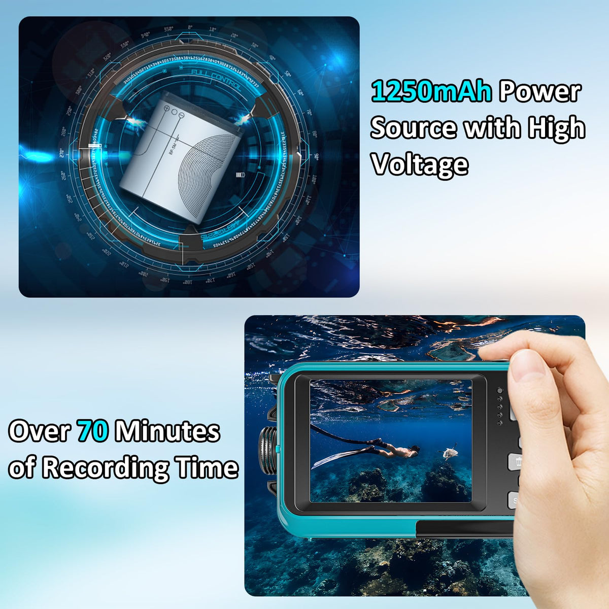 YISENCE 16ft waterproof design enabling extended underwater exploration