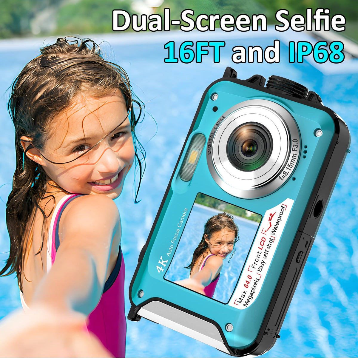 YISENCE 64MP underwater photo quality capturing crisp reef scenes